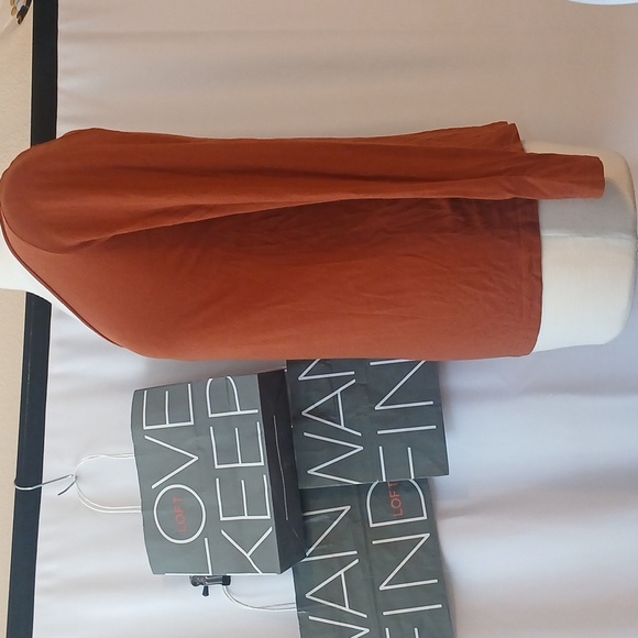 5/$25🍁 LOFT Women's Rust Long Sleeve Top Sz Medium🍁 - Picture 4 of 6